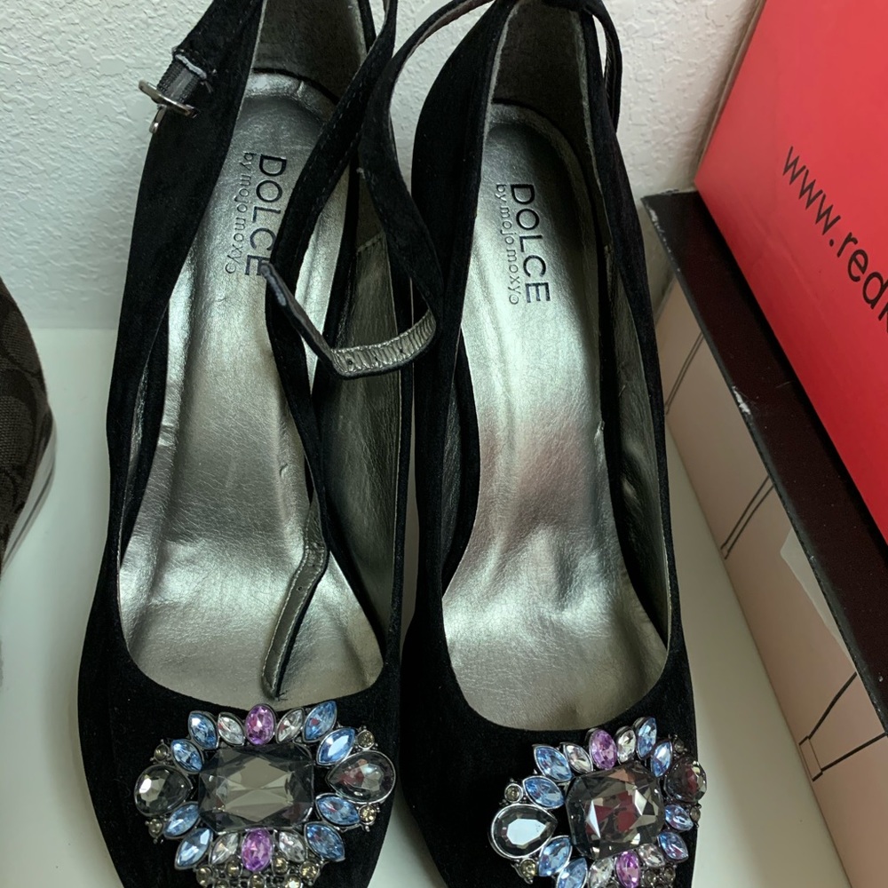 Brand new suede black heels